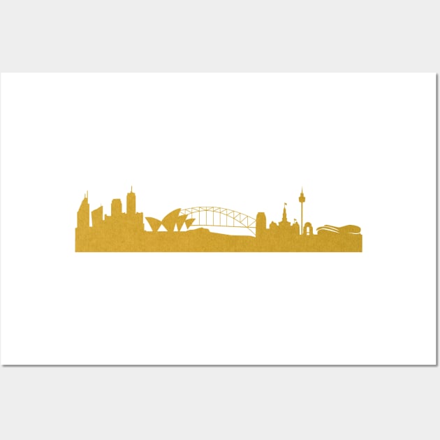 Golden Sydney Wall Art by 44spaces
